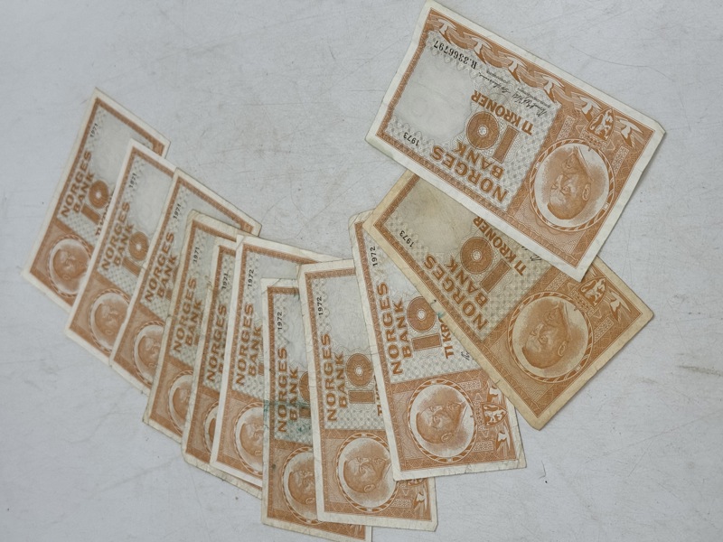 Seddel lott 10 kroner