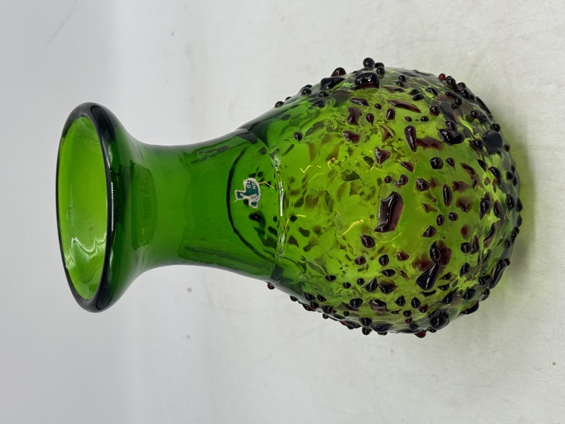 Flott kunstglass vase.