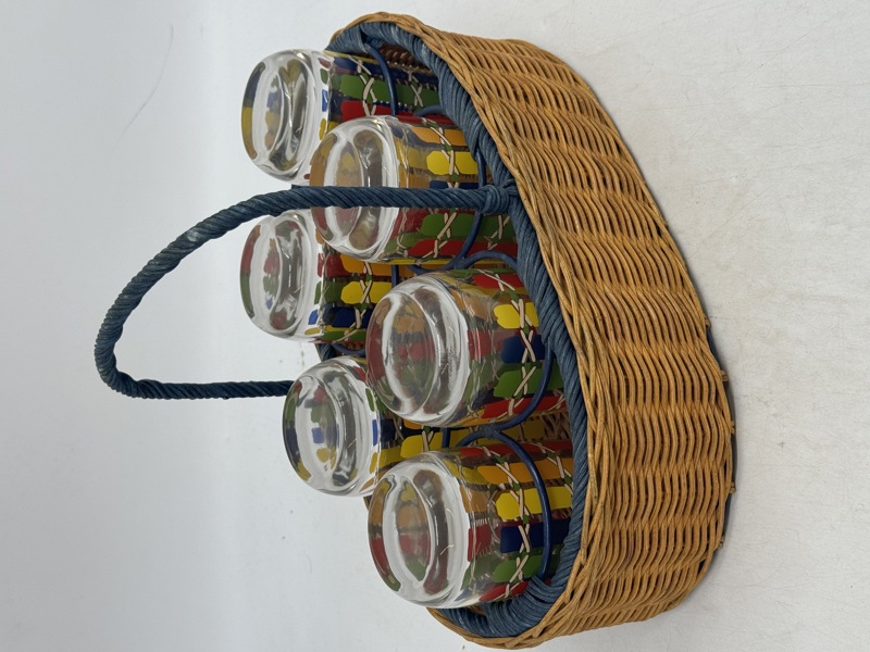 6 stk Retroglass med beholder