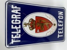 Emaljeskilt Telegraf + Telefon
