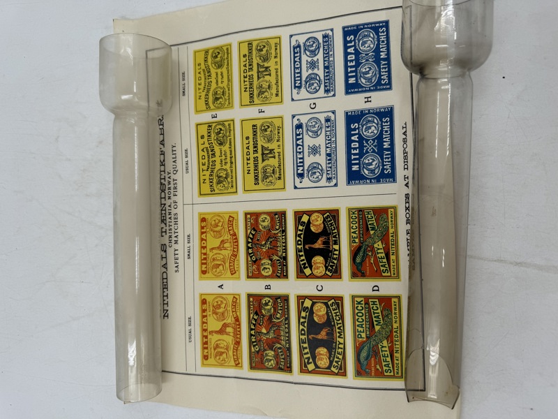Nittedals Plakat m/ fyrstikk reklame ca 1920