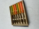 6 stk fruktkniver i retro farger.