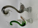 2 stk Glasskulptur av svane