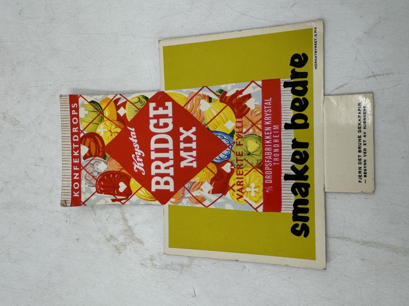 Liten gml dropsplakat 40-50 tallet