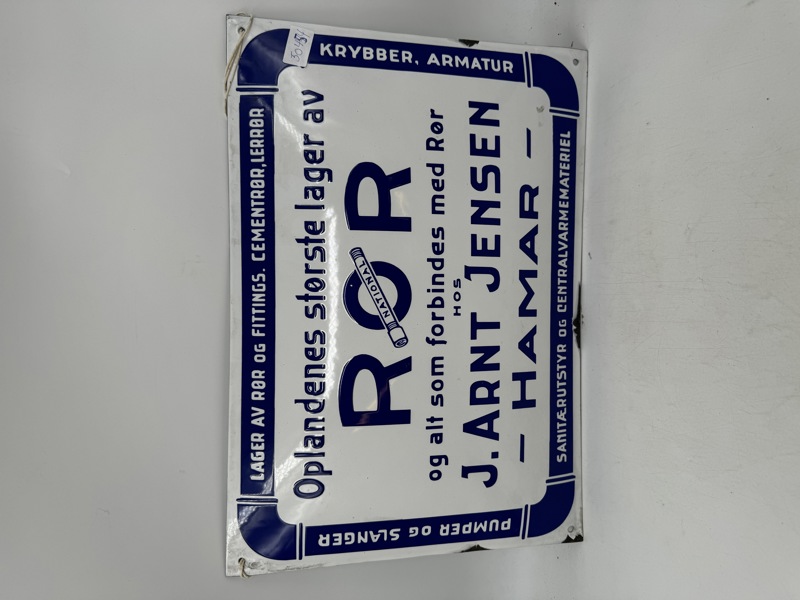 Emaljeskilt Hamar 20-30 tallet