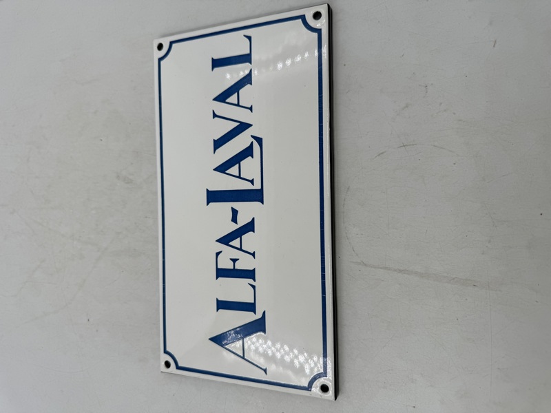 Gmlt Alfa Laval Landbruksskilt i emalje