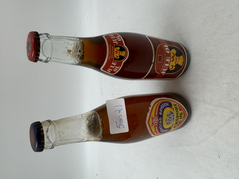 2 stk Uåpna øl, Fredrikstad Bryggeri juleøl og eksport