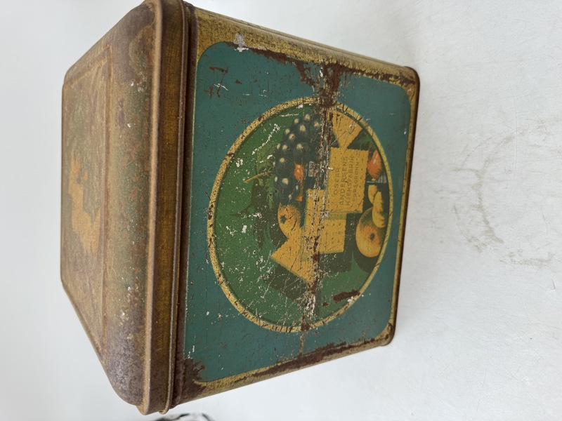 Stor Blikkboks Oscar Andersens Kjeksfabrik Porsgrunn