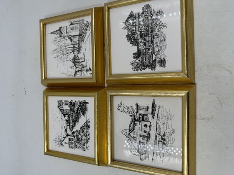 4 stk Minibilder Porsgrun