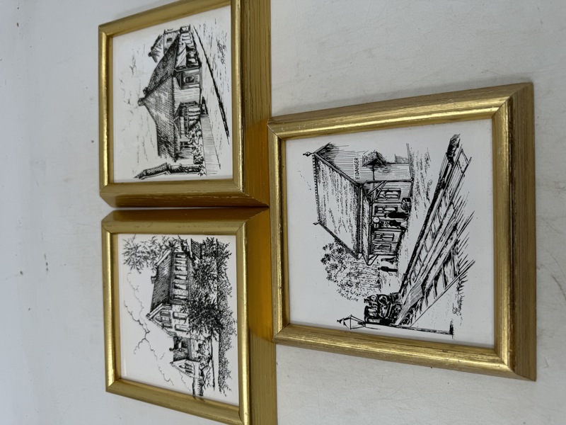 3 stk Minibilder Porsgrunn