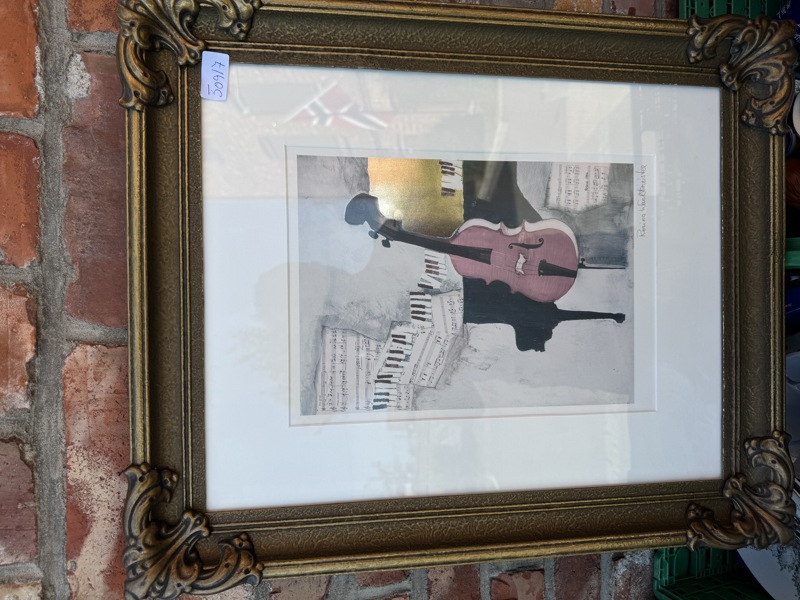 Litografi "The Cellist" av Rosina Wachtmeister