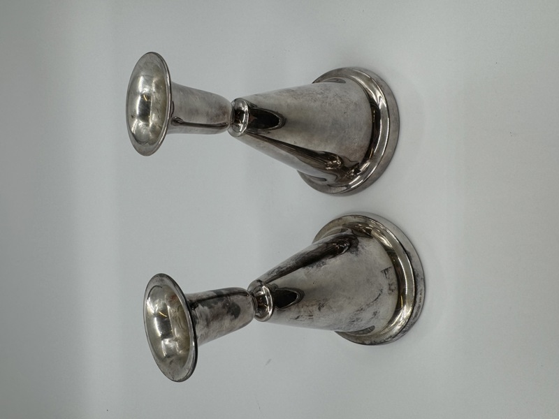 Sølv- 2 stk Lysestaker i sølv