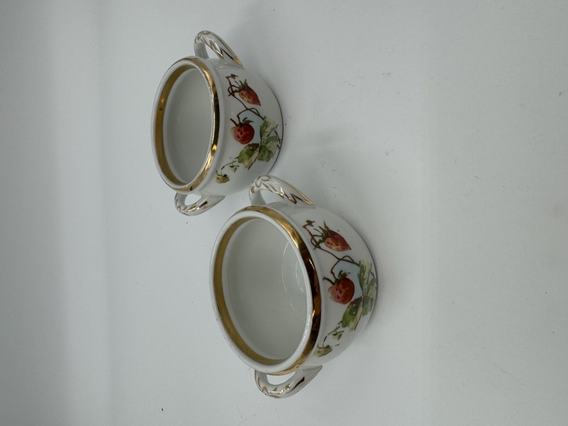 PP- 2 stk Krukker m/ ører Jordbærmønster