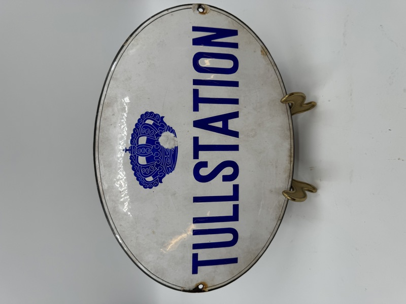 Emaljeskilt fra ca 1910 Tull Station