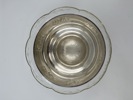 Stor sølvplett bolle m/ glass