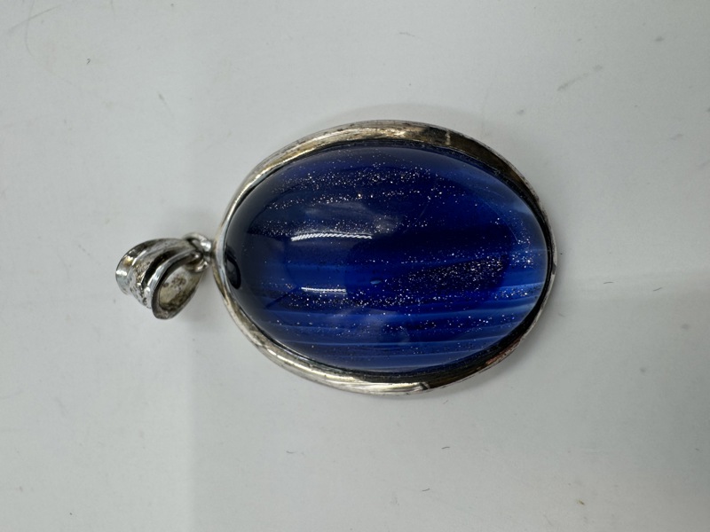 Sølv Halssmykke m/ sten