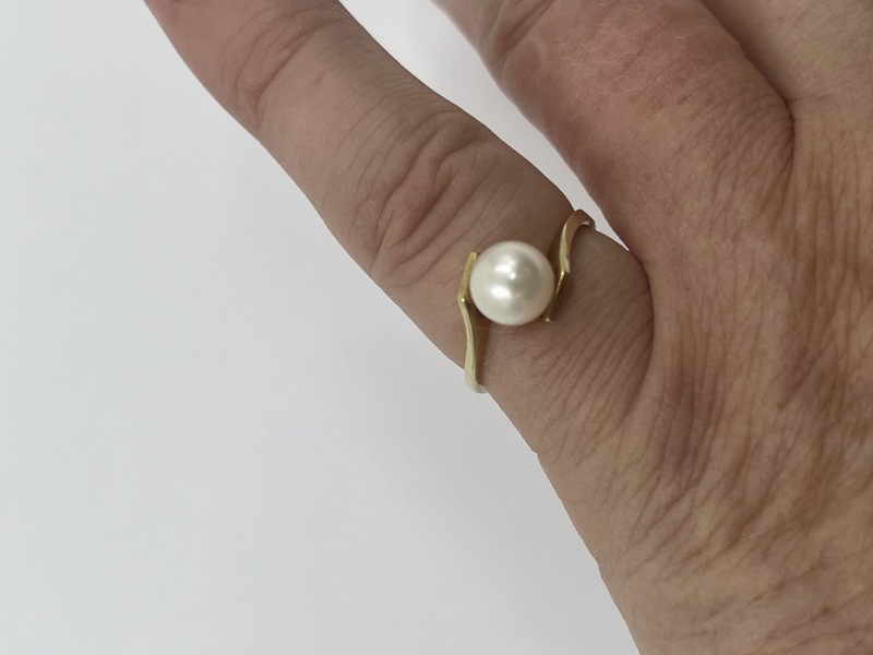 Gull Perlering 14 ct