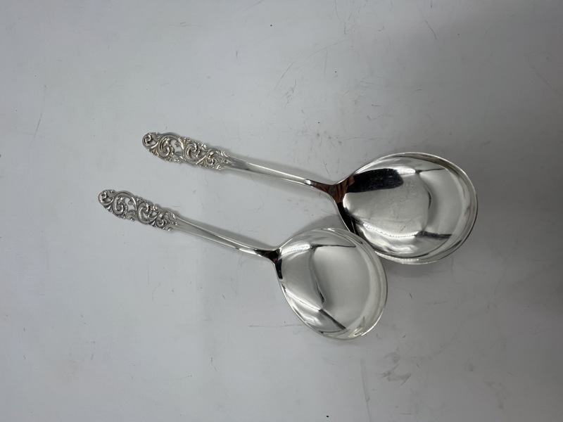 Sølv- 2 stk Kopottskjee Tele