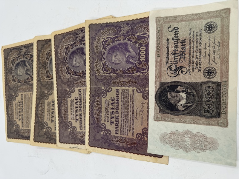 lott med 5 stk store seddler