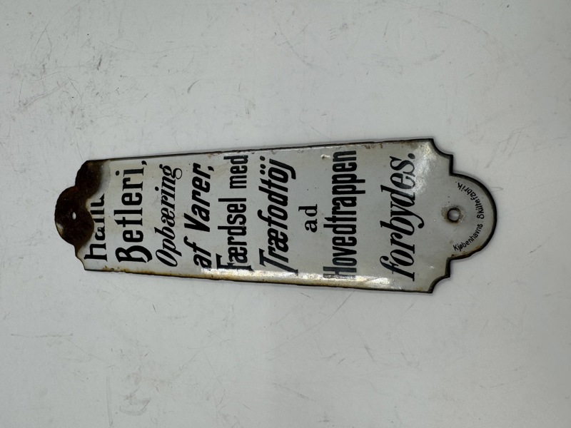 Emaljeskilt 1905-1910 Betleri