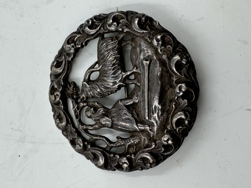 Sølv Brosje m/ geitebukk