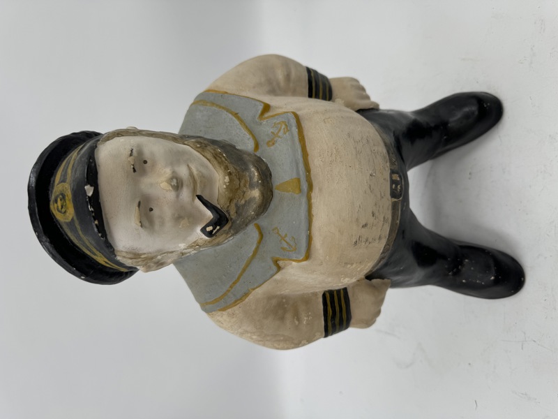 Stor Gml artig fisker figur 