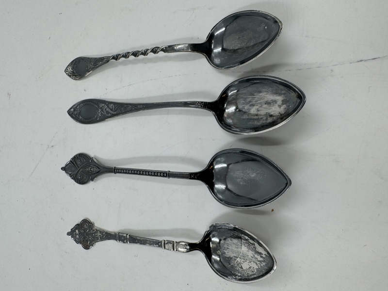 Sølv 4 stk sølvteskjeer