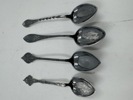 Sølv 4 stk sølvteskjeer