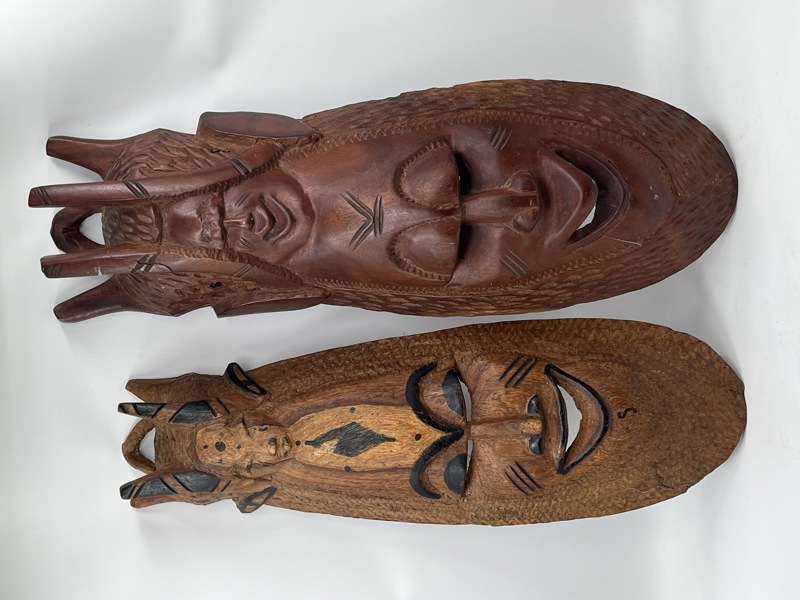 2 stk Afrikanske Masker 