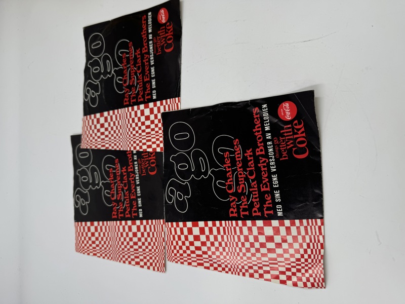 3 stk Singler Cola Reklame 60-70 tallet