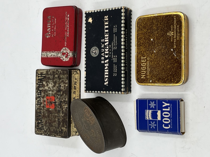 Lott 6 stk Tobakksbokser