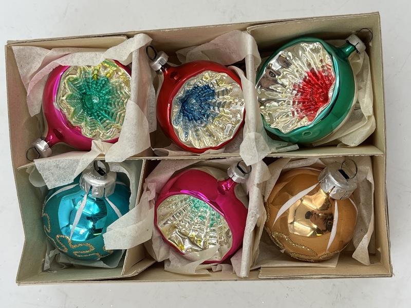 6 stk Gamle Julekuler i org pk