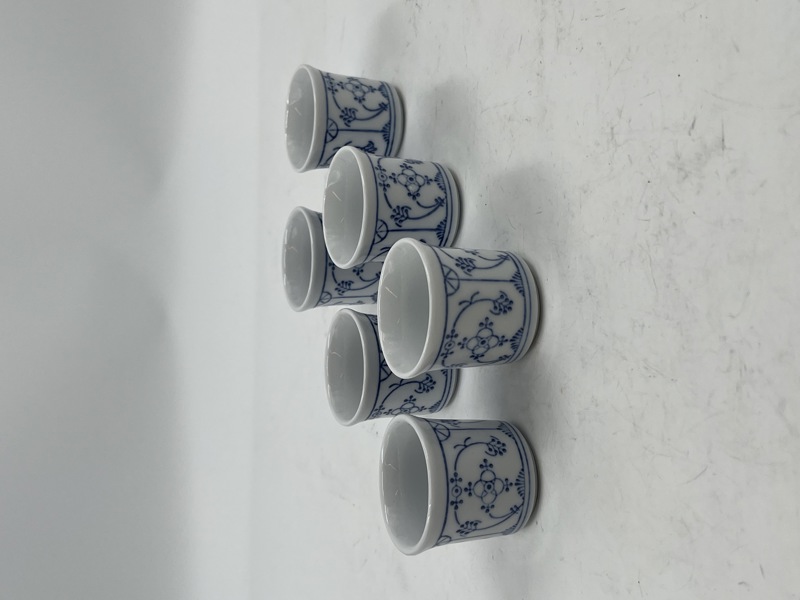 6 stk eggeglass i stråmønster