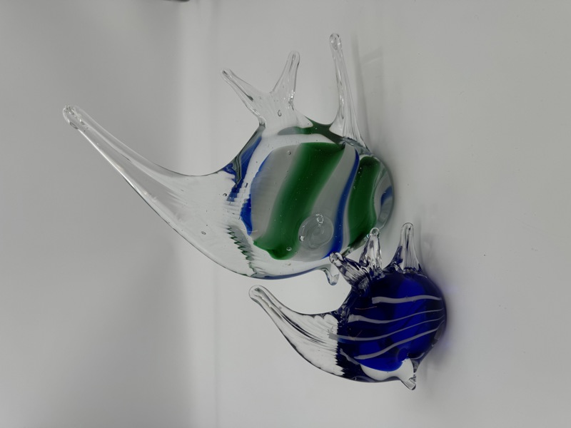 2 stk glass fisker.