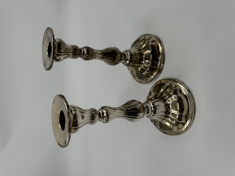 2 Flotte lysestaker i sølv plett