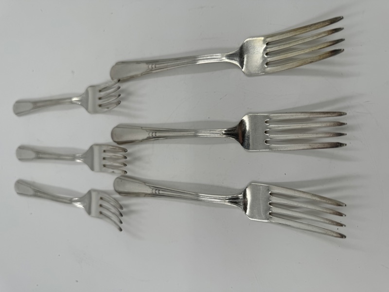 6 stk Gaffler i sølvplett