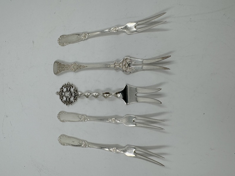 5 stk Koldgaffler i sølvplett