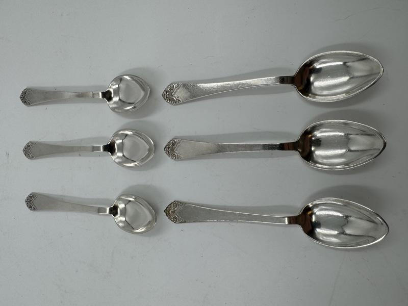 Sølvplett 6 stk Teskjeer