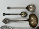 4 sølvskjeer bla emalje