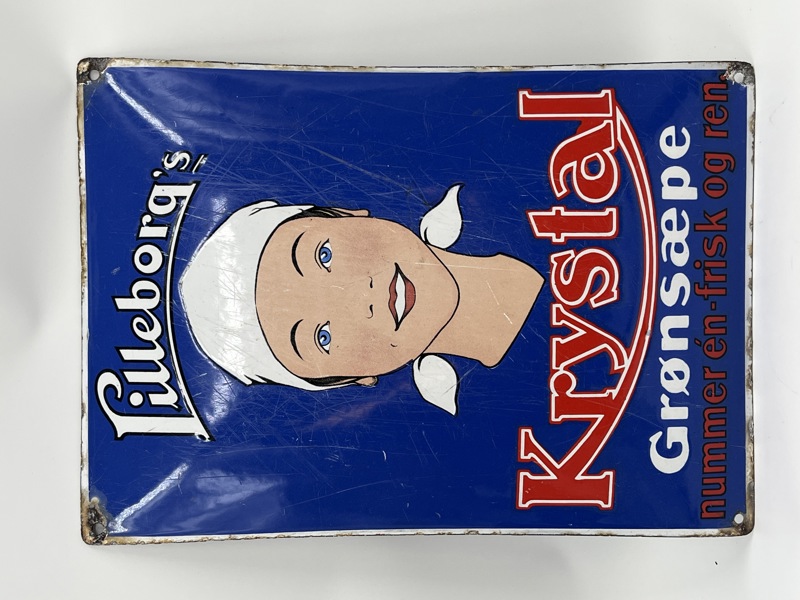 Lilleborg Emaljeskilt i orginal stand