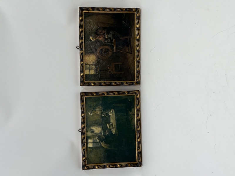 2 stk Gml Malerier
