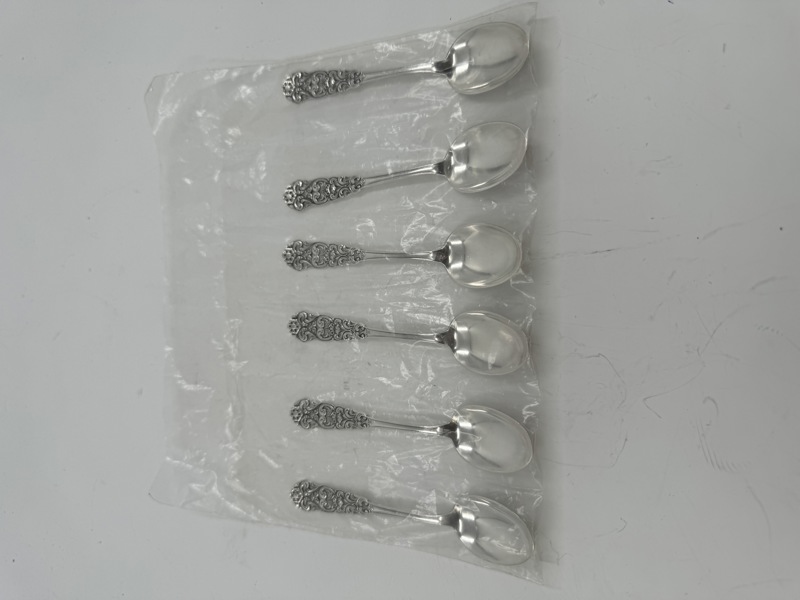 Sølv- 6 stk Teskjeer i Valdres 