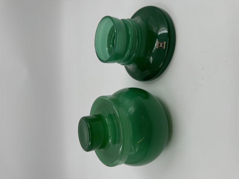 Hadeland krukke med lokk og lystestake.