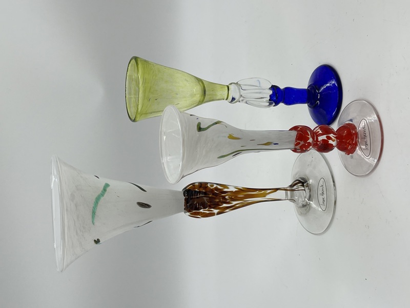 3 stk kunstglass.