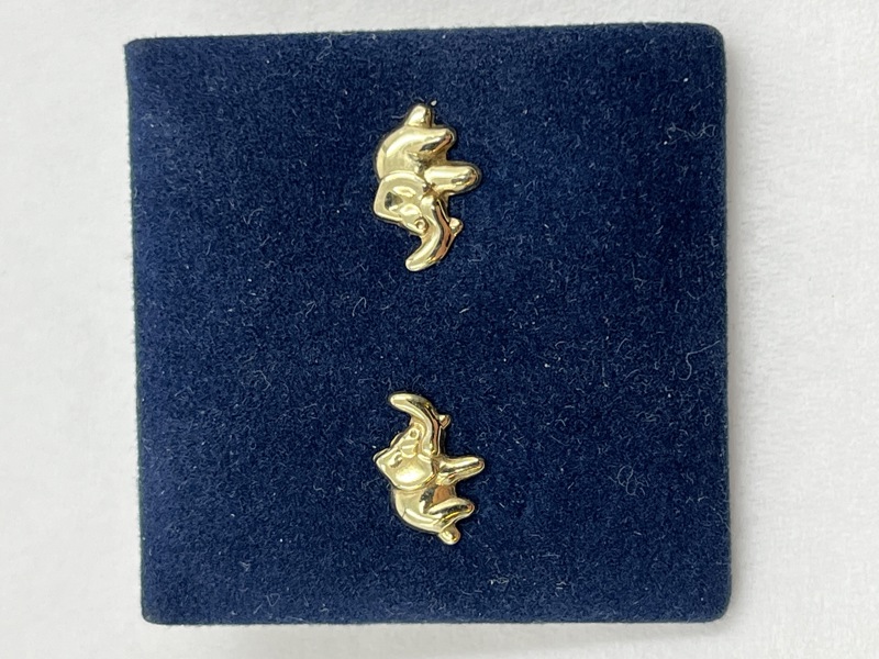 Gull ørepynt Elefant