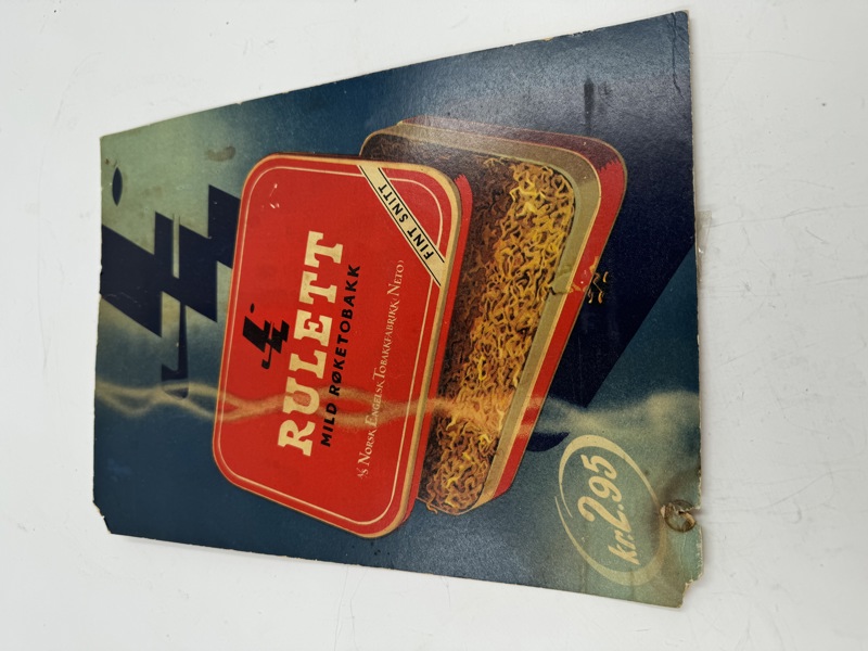 Rulett Pappskilt 40-50 tallet