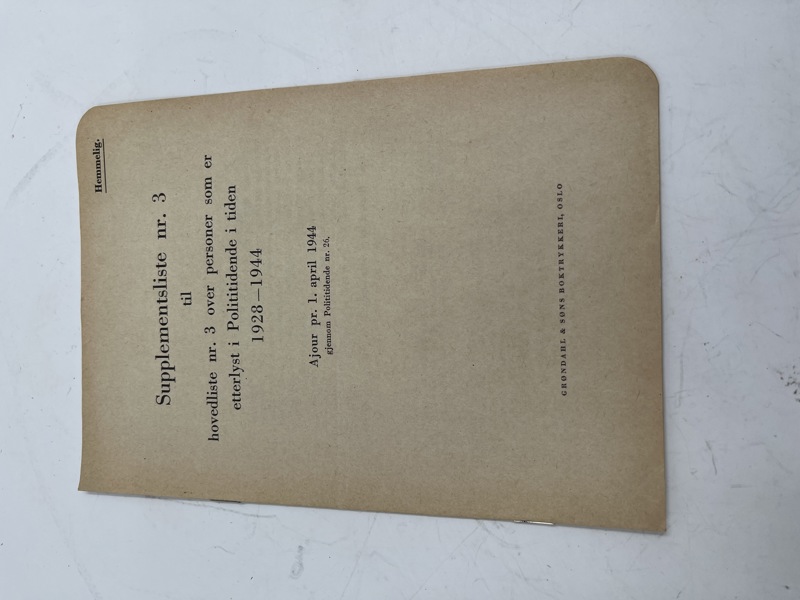 Hemmelig liste sjelden 1944