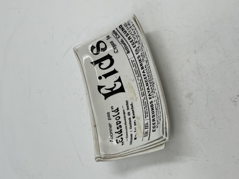 Unikt askebeger m/ egersund reklame ca 1910