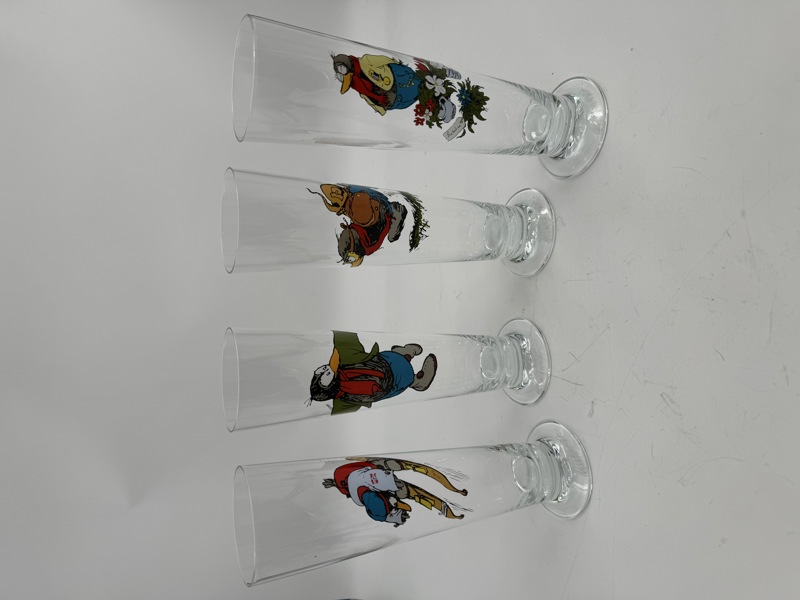 4 stk Flåklypa Ølglass