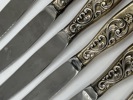 Sølv- 6 stk Kniver i dobbel rokokko